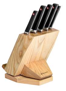 Knives: 6 PC Knife Block Set Revolving