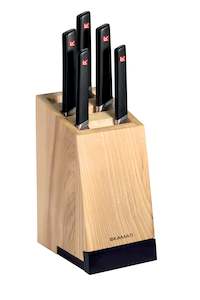 Knives: 6 PC Knife Block Set With Slide