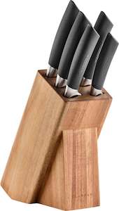 Sax 6Pce Acacia Block Set w/Sharpening