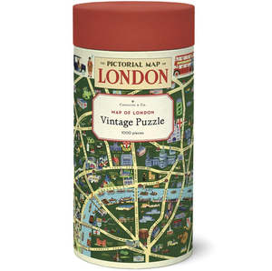 Cavallini Co: Map Of London 1000 Pce - Vintage Puzzle