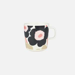 Mugs: Oiva / Unikko Mug 4 dl - charcoal, pink