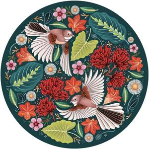 Jigsaw Puzzles: Chirpy Fantails  1000 Pce - Round Puzzle