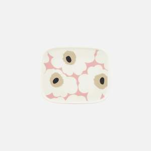 Marimekko: Oiva / Unikko Plate 12x15 cm - pink