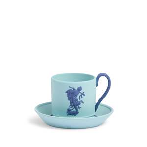 Wedgwood: Bacchus Flaxman Teacup and Saucer Turquoise