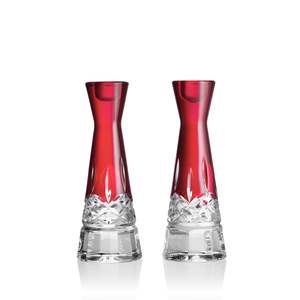 Lismore Candlestick RND 20cm 8in Red S/2