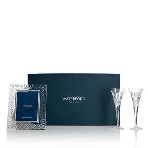 Lismore Photo Frame 5x7 SS & Toasting Flute 3 Piece Set