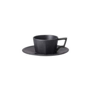 Kinto: Oct Cup & Saucer Set - 80ml - Black