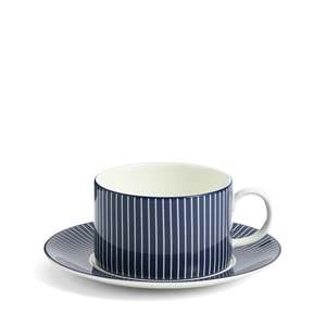Gio Teacup Saucer Pinstripe Blue