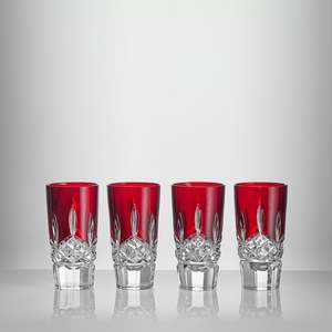 Waterford: Waterford Lismore Red Shot Red Set of 4