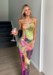 Size 10: Panelled maxi