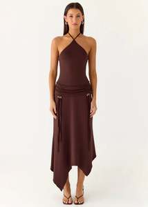 Pepper Mayo Becerra Midi Dress - Cool Chocolate