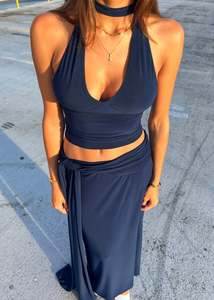 Size 8: Lola Jay Eleni Maxi Set - Eclipse