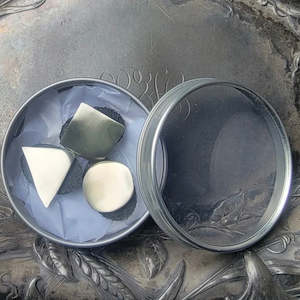 Midcentury Modern Stud Buttons - White Brass Set of 3