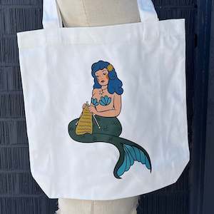 Cream Mermaid Tote Bag