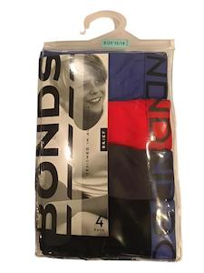boys underwear: Bonds Boys Brief 3 Pack - Blue/Red/Charcoal/Black