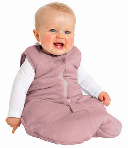 NEW ARRIVALS: Baby Studio Sleeveless Cotton Sleeping Bag 2.5 TOG - Dusty Pink/Pink Stars