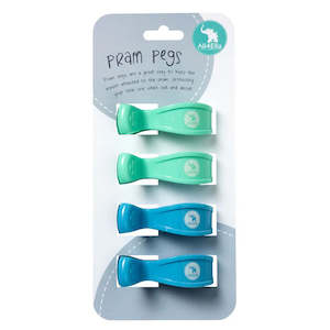 Pram Pegs: All 4 Ella 4 Pack Pegs - Pastel Mix Green Blue