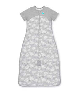 Love To Dream: Love To Dream Organic Cotton Fleece Short Sleeve Sleep Bag 1.0 TOG - Grey Doves