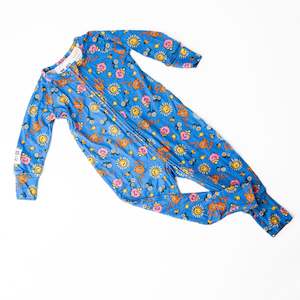 Monarch: Monarch Long Sleeve Bamboo Zip Bootysuit Licensed Mr. Men Little Miss - Retro