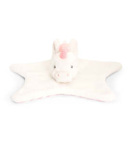 Keeleco: Keeleco 33cm Nursery Unicorn Plush Blanket Soft Toy 0m+ White