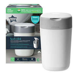 Tommee Tippee Twist & Click Nappy Disposal Unit - Cotton White