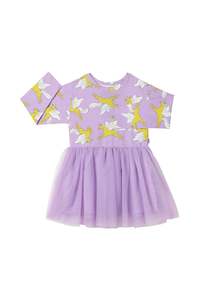 Bonds Girls Long Sleeve Tutu Dress - Mythical Magic Lilac