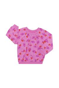 Bonds Kids Gathered Pullover - Eye Love Pink