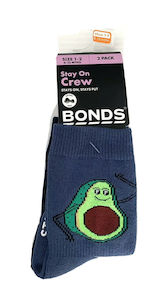 Bonds Baby Stay On Crew Socks 2 Pack - Avocado