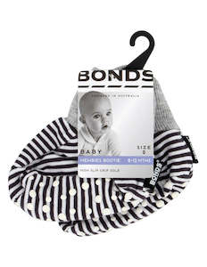 Bonds Newbies Cuff Bootie - Charcoal Stripe