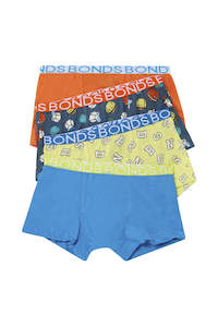 Bonds Underwear: Bonds Boys Trunk 4 Pack - Bonds Game Day Orange