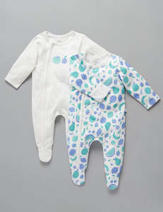 Little Green & Co Jersey Zip Onesie 2 Pack - Tutti Frutti