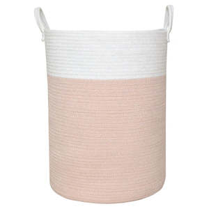 Living Textiles: Living Textiles Cotton Rope Hamper - Blush