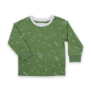 Texas Oak Elli Sweater - Fresh Green Leaves Print
