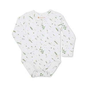 Texas Oak: Texas Oak Eden Bodysuit - Green Leaves Print