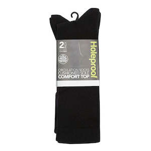 Holeproof Men's Circulation Socks 2 Pack - Black