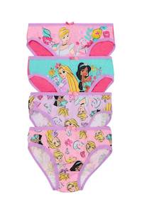 Rio Disney Princess Girls Brief 4 Pack - Princess