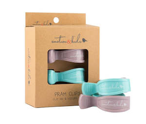 Emotion & Kids Elderberry & Aqua Pram Clips 2 Pack