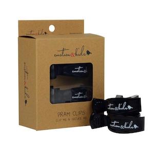 Emotion & Kids Pram Clips 2 Pack - Black