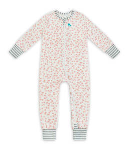 Love To Dream Long Sleeve Footless Romper - Dusty Pink Bubbles