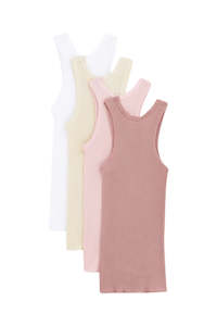 Bonds Vest 4 Pack - Pink/Cream/White