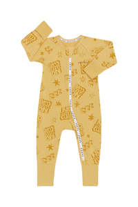 Bonds Wondercool Zip Wondersuit - No Sleep Club Mustard