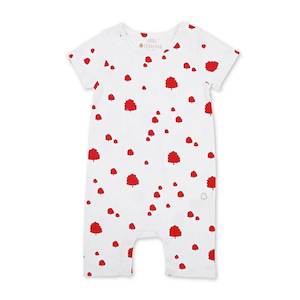 Texas Oak Andy Romper - Red Oak Print