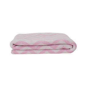 Playgro Home Cotton Blanket - Pink And White
