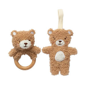 Living Textiles Ring Rattle & Dummy Chain Gift Set - Cuddly Bear
