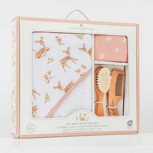 Living Textiles: Living Textiles 4 Piece Baby Bath Gift Set - Sophia Garden