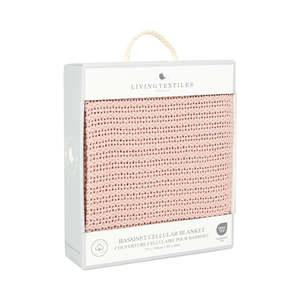 Living Textiles: Living Textiles Cotton Cellular Blanket - Dusty Pink