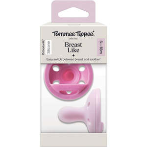 Tommee Tippee Breast-Like Silicone Soother 2 Pack 6-18 Months - Lilac Pack