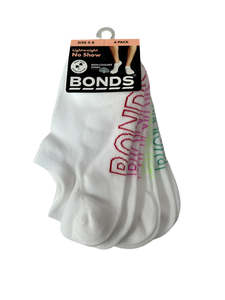 Socks Sale: Bonds Women's Logo Light No Show Socks 4 Pack - Red/Pink/Lime/Green