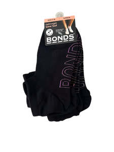 Bonds Women's Logo Light Low Cut Socks 4 Pack - Black Pack