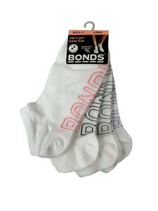 Bonds Women's Logo Light Low Cut Socks 4 Pack - White Pack